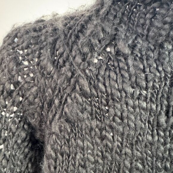 Harolds XL Black Chunky Fuzzy Knit Sweater 80% Acrylic 20% Wool Womens Pullover - Picture 4 of 15